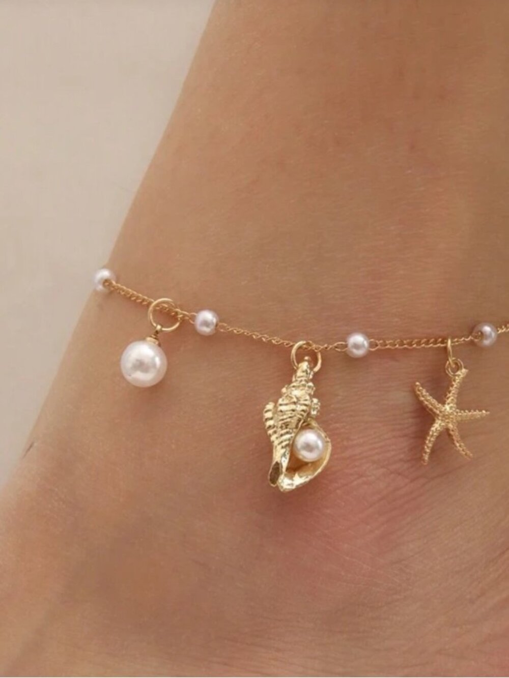 Ocean Charm Gold anklet M585